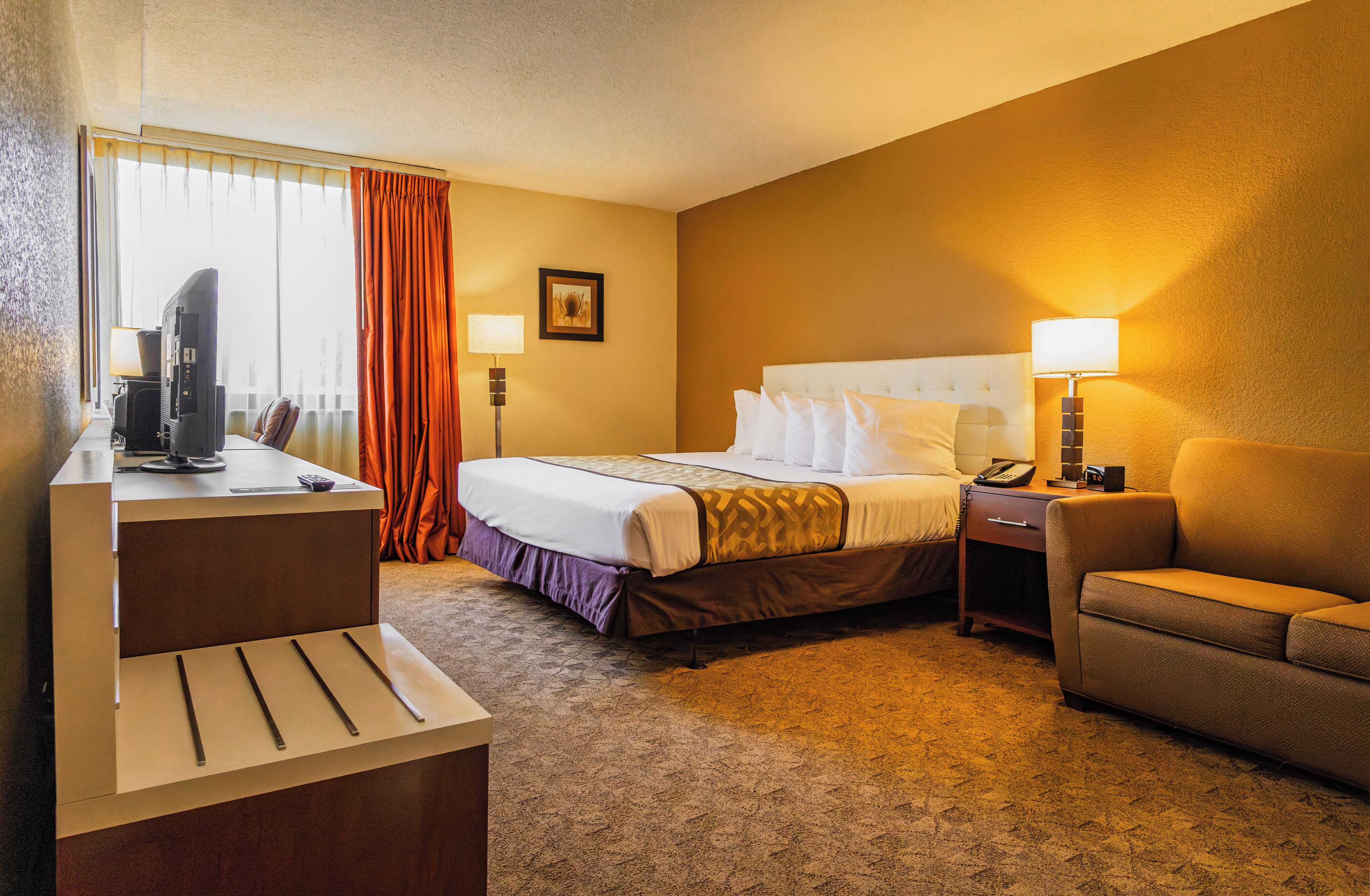 Room, 1 King Bed, Non Smoking | Premium bedding, pillowtop beds, desk, blackout drapes