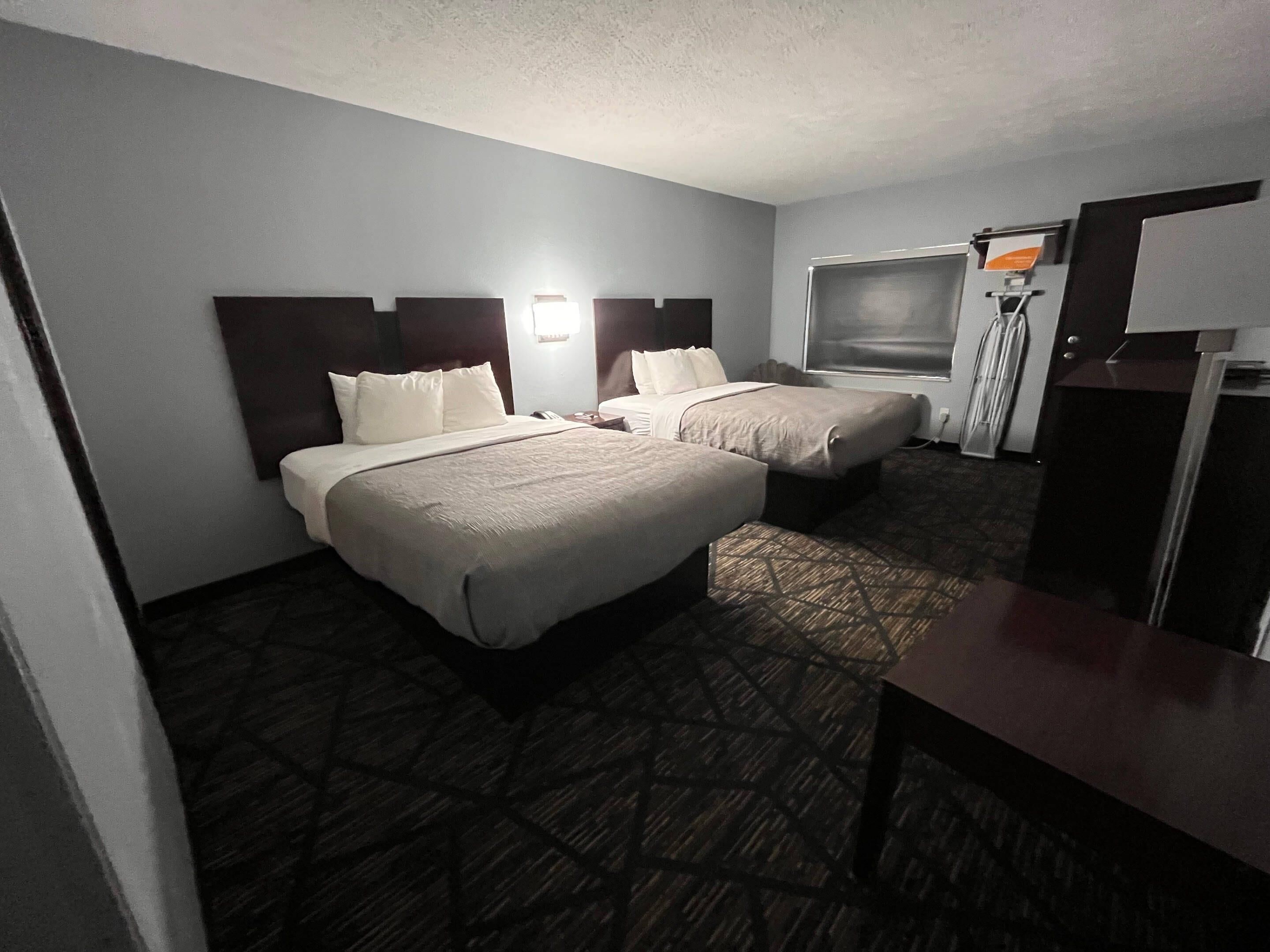 Standard Room, 2 Queen Beds, Non Smoking | Desk, iron/ironing board, free WiFi, bed sheets
