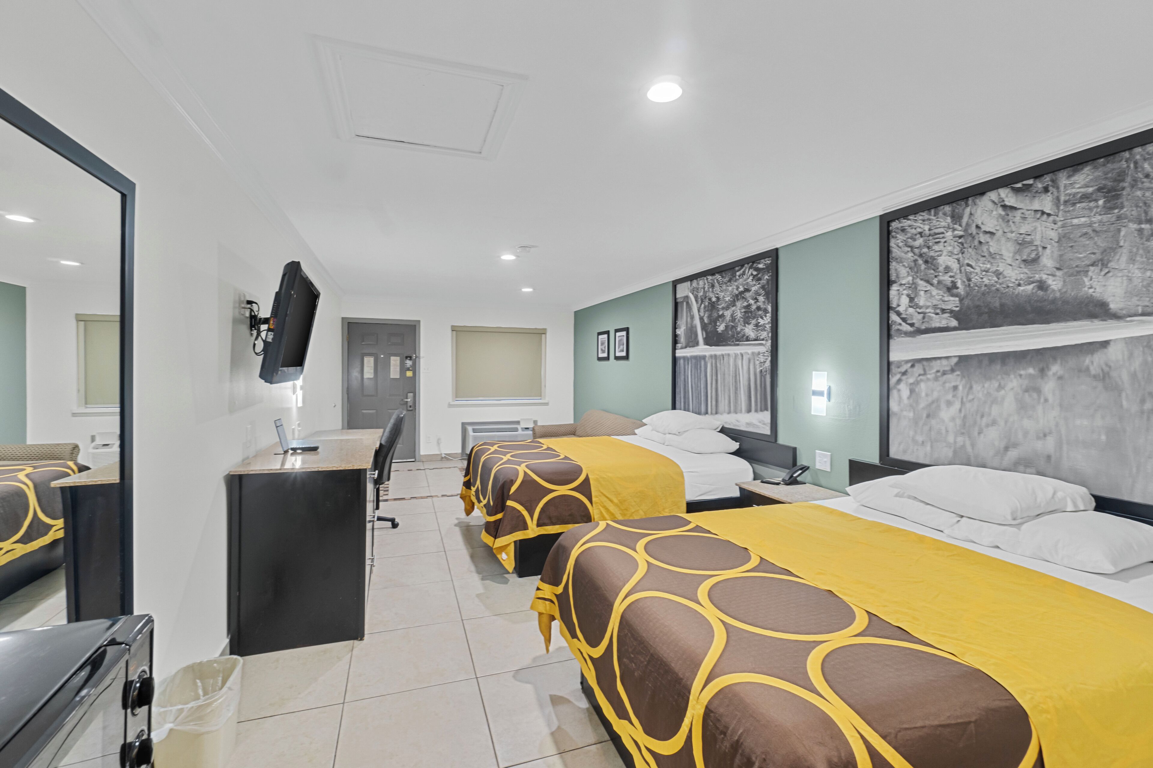 standard room, 2 queen beds, non smoking | desk, iron/ironing board, rollaway beds, free wifi