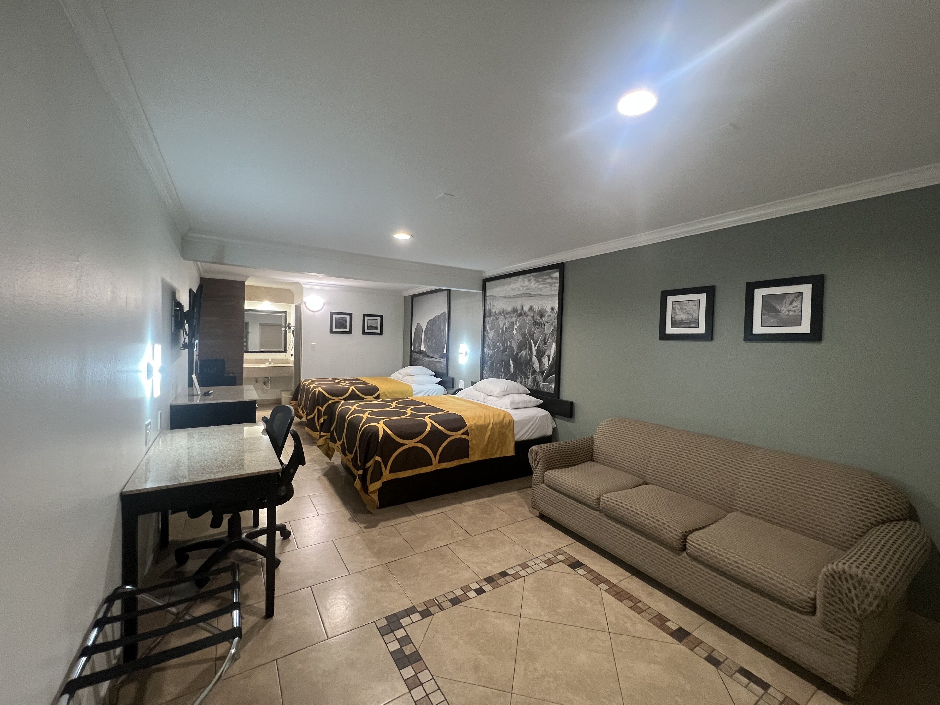 standard room, 2 queen beds, non smoking | desk, iron/ironing board, rollaway beds, free wifi