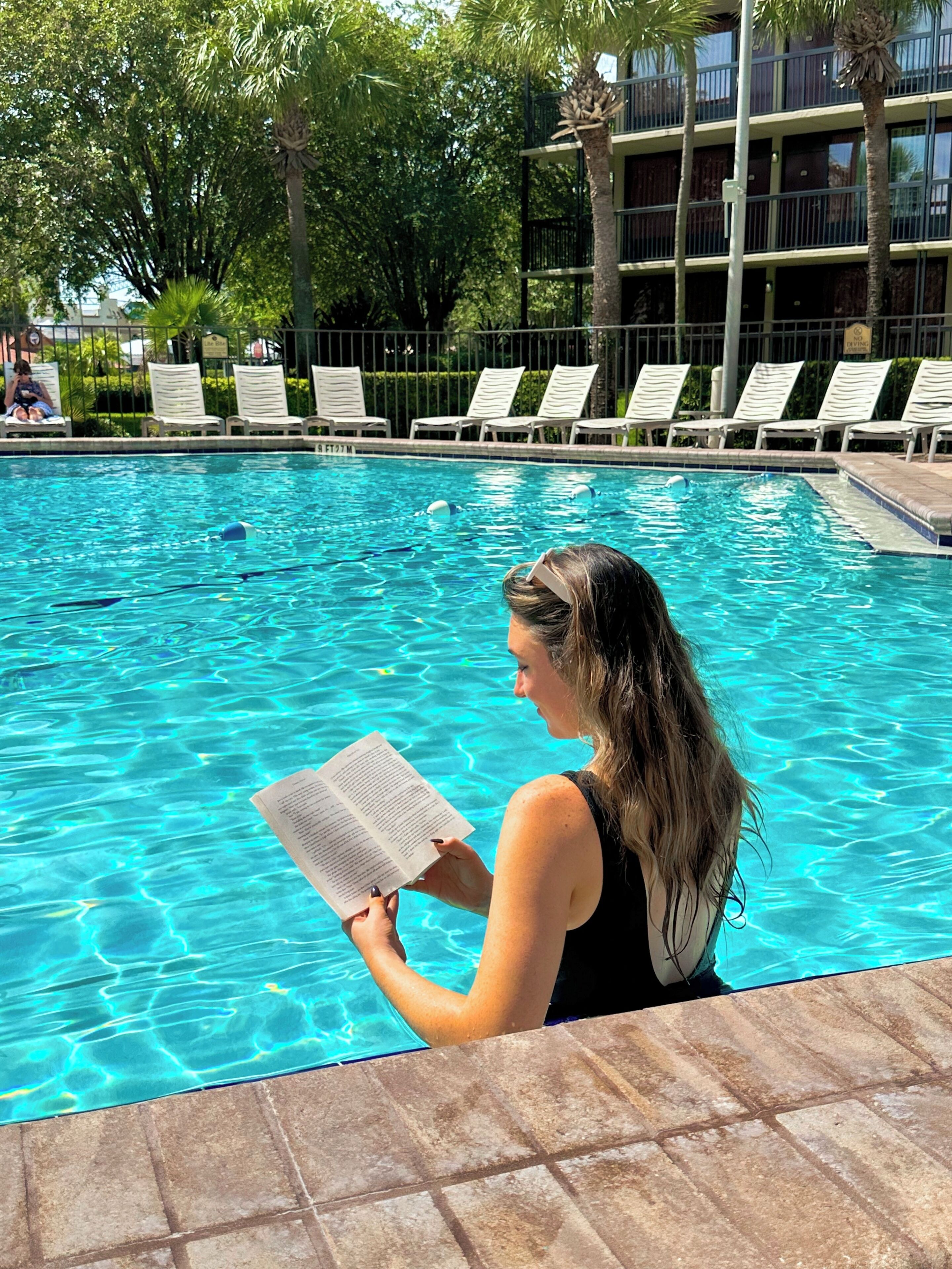 Outdoor pool, open 9:00 AM to 10:00 PM, pool umbrellas, sun loungers