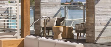 Lunch and dinner served, pool views