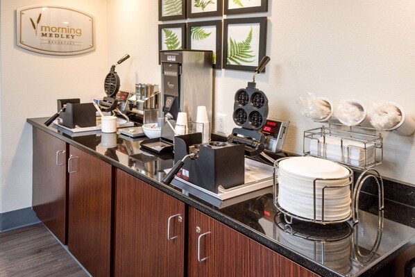 Free daily buffet breakfast
