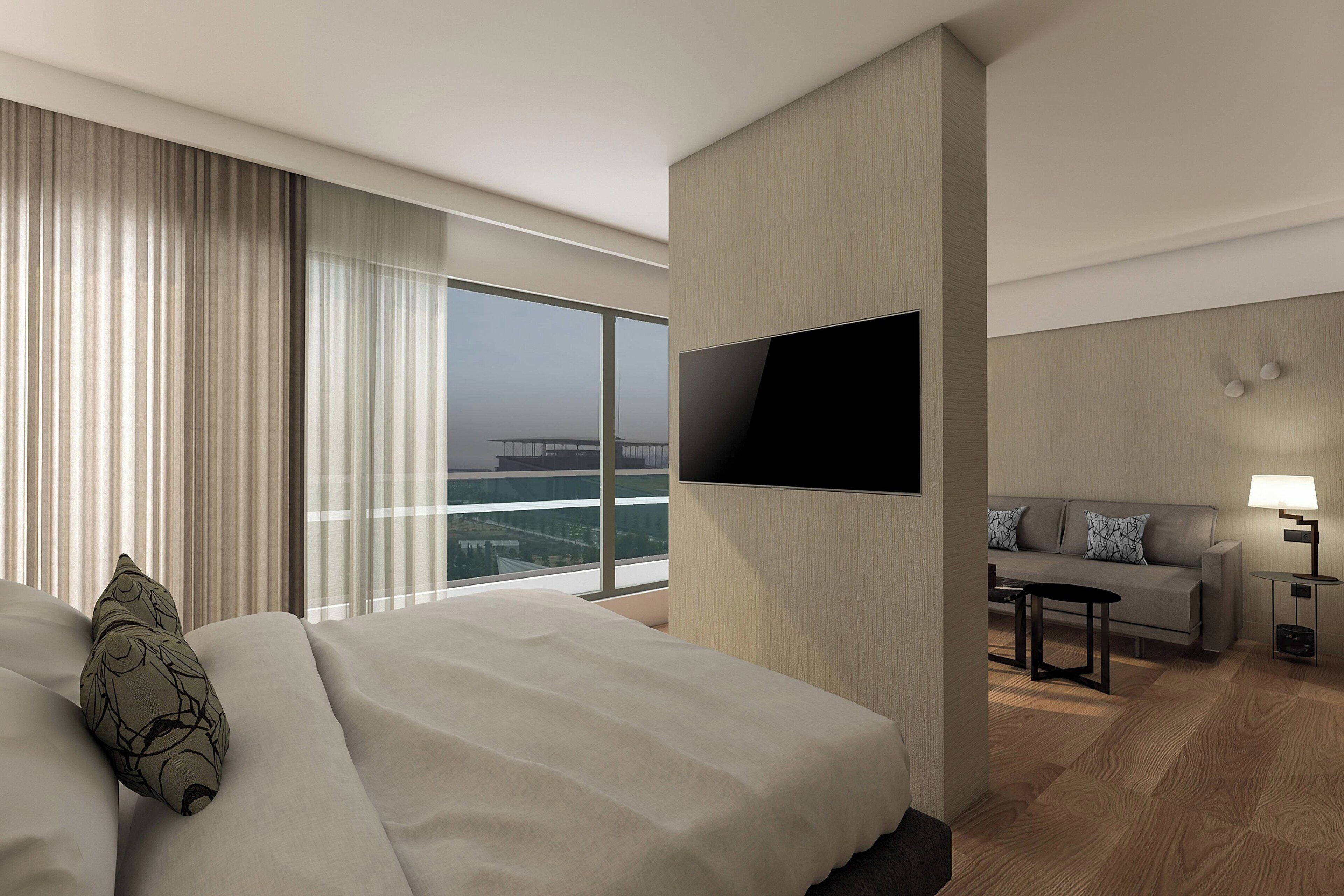 junior suite, 1 king bed with sofa bed, city view | premium bedding, select comfort beds, minibar, in-room safe