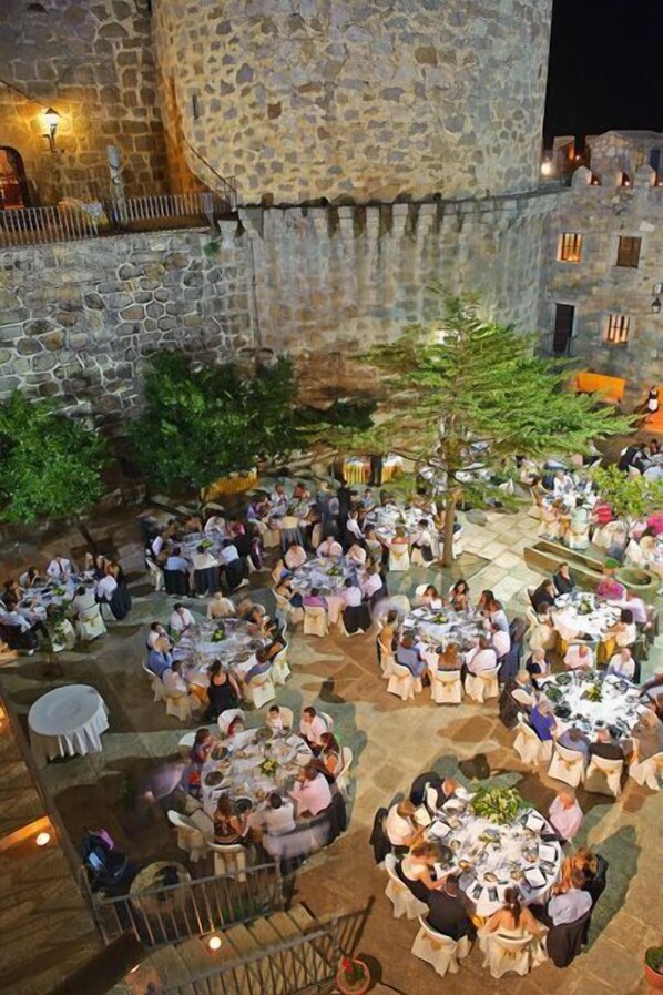 Outdoor banquet area