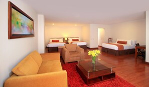 Premium bedding, down comforters, pillowtop beds, in-room safe