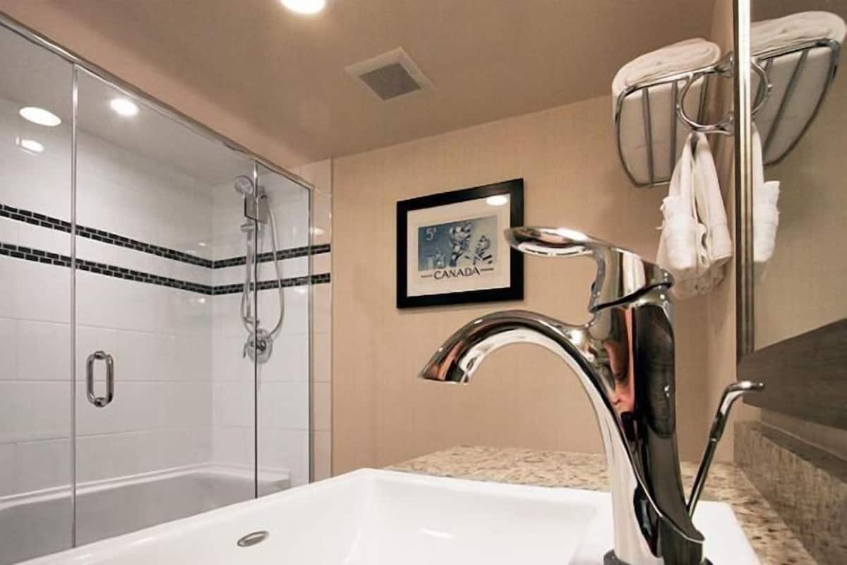 Bathroom | Eco-friendly toiletries, hair dryer, towels