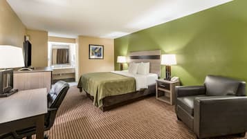 Pillow-top beds, desk, laptop workspace, blackout curtains