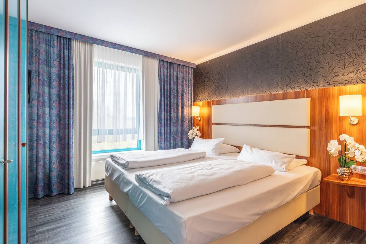 Individually decorated, individually furnished, desk, laptop workspace