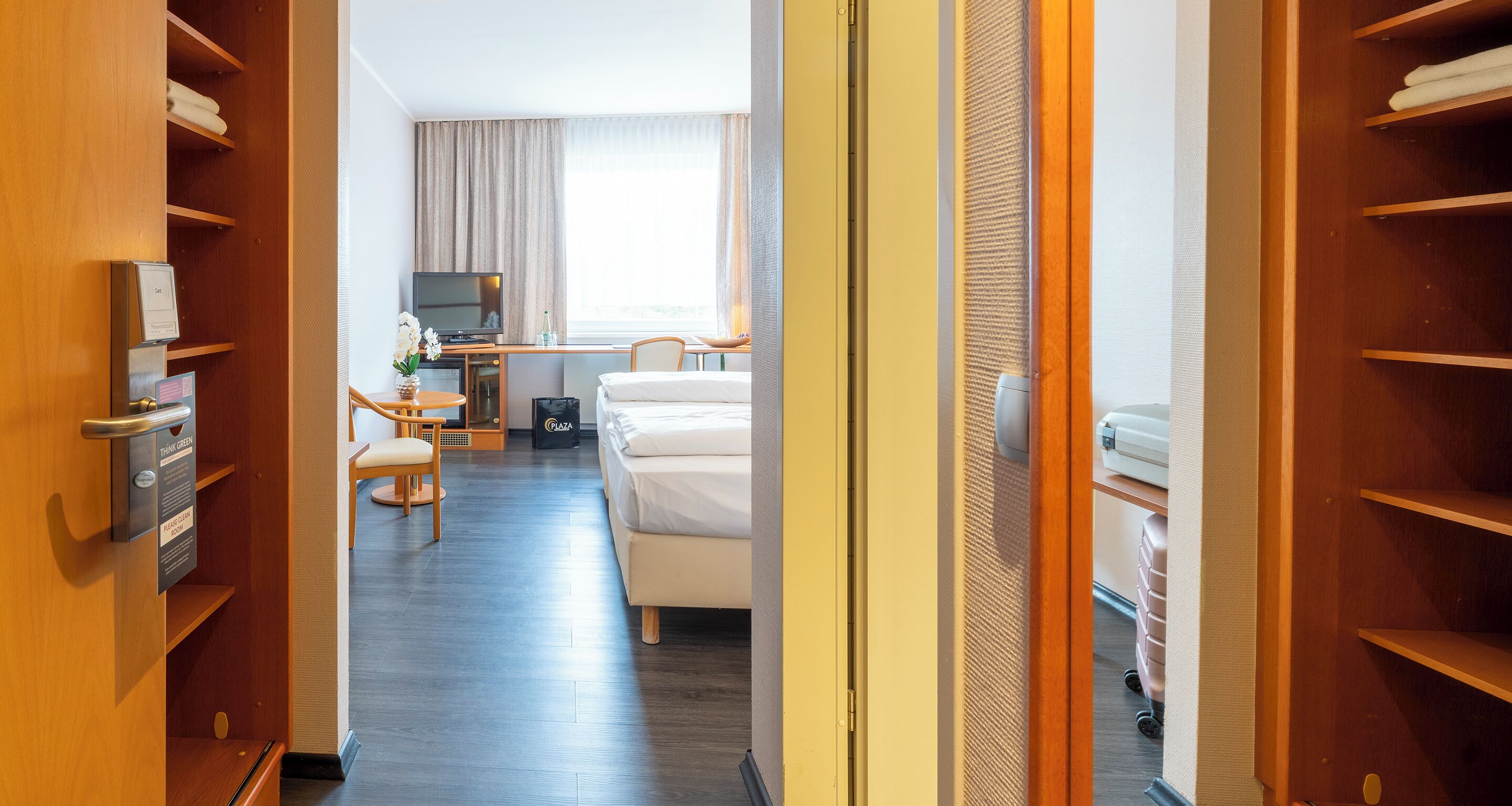 Individually decorated, individually furnished, desk, laptop workspace