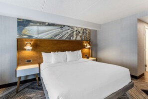 Premium bedding, desk, blackout drapes, iron/ironing board