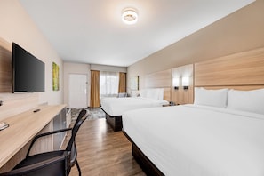 Standard Room, 2 Queen Beds, Non Smoking | Desk, blackout drapes, iron/ironing board, free WiFi