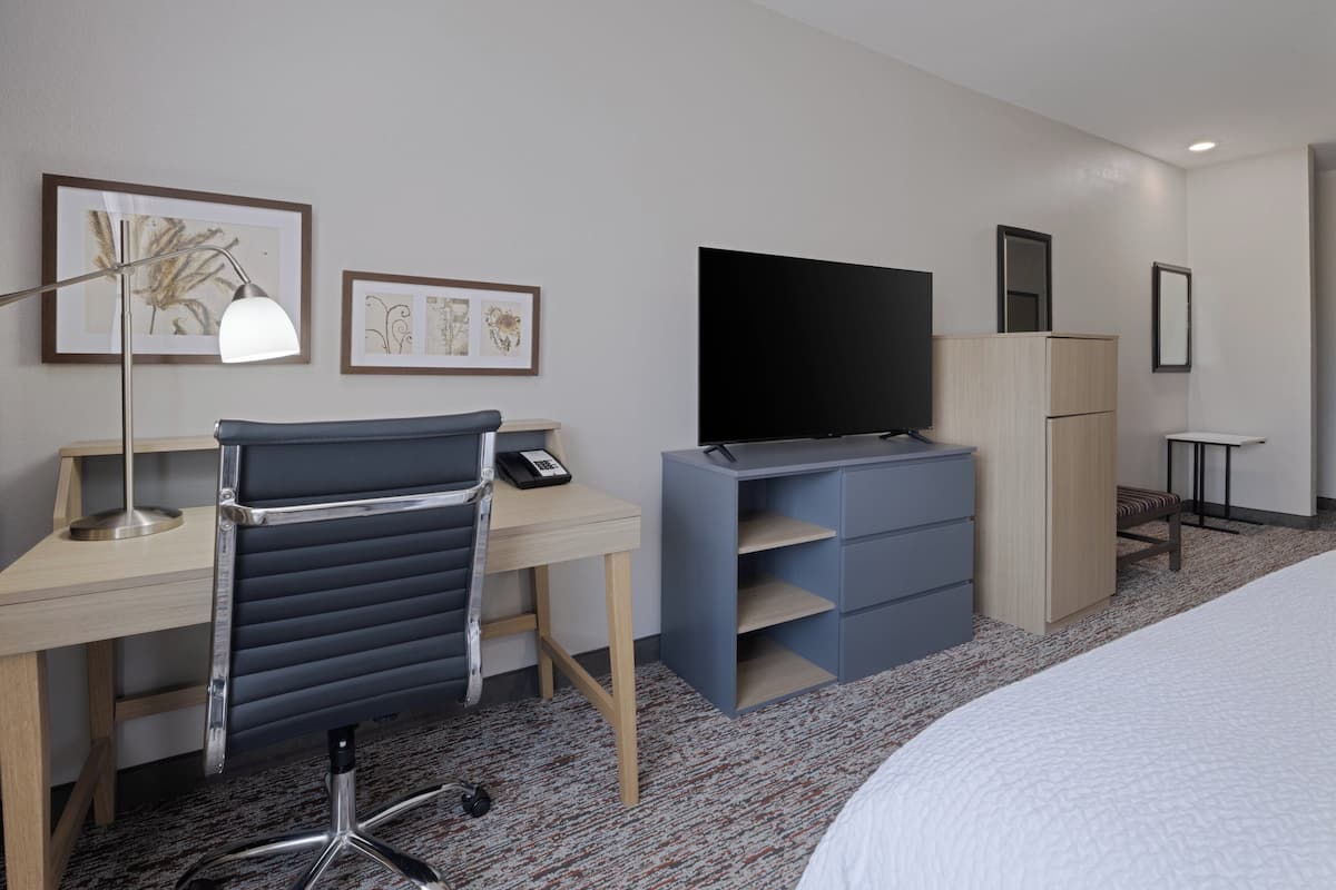 Suite, 1 King Bed | Premium bedding, desk, blackout drapes, iron/ironing board