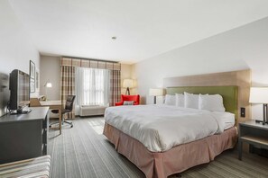 Premium bedding, blackout drapes, iron/ironing board