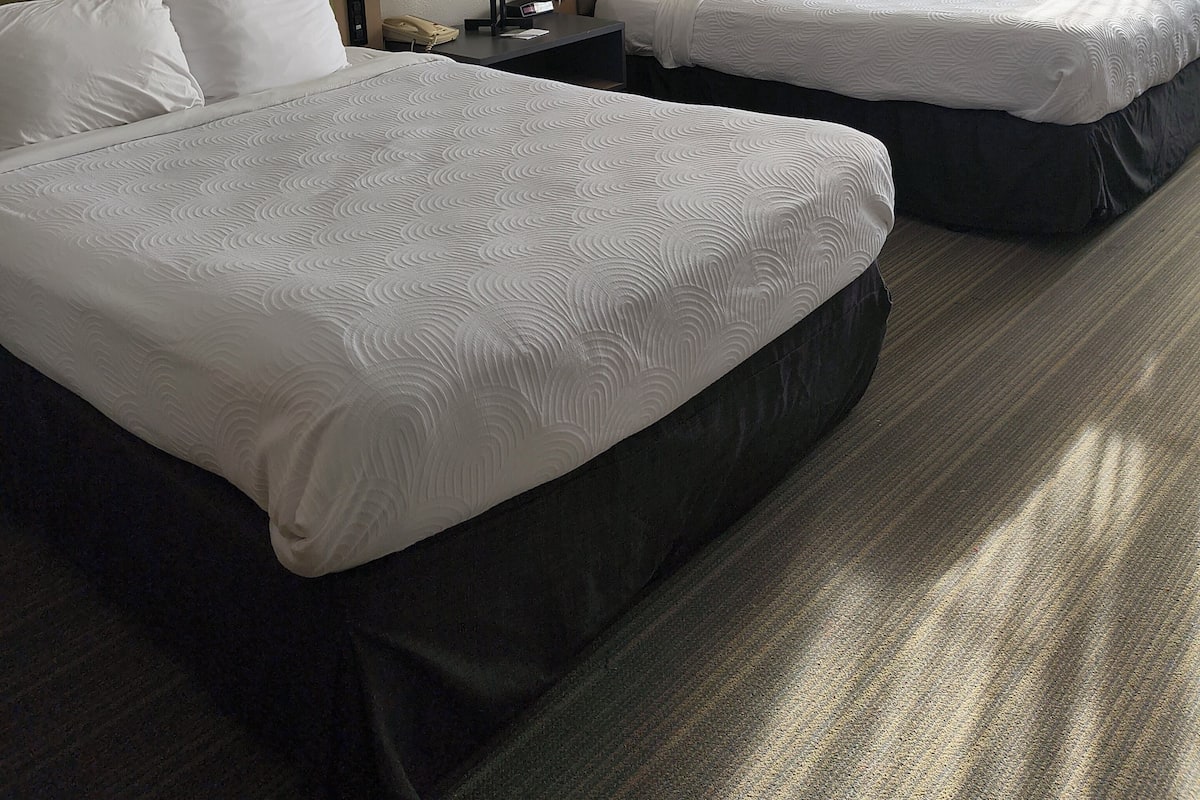 Room, 2 Queen Beds, Non Smoking | Premium bedding, blackout drapes, iron/ironing board