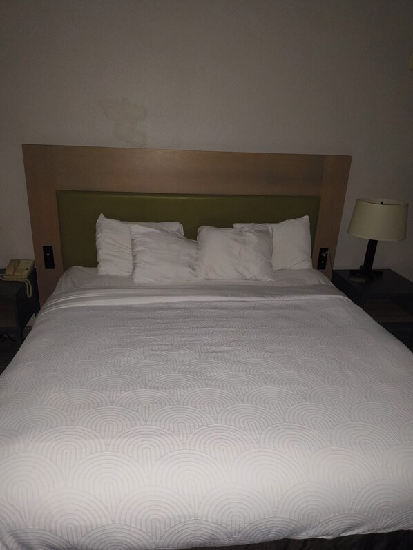Premium bedding, blackout drapes, iron/ironing board