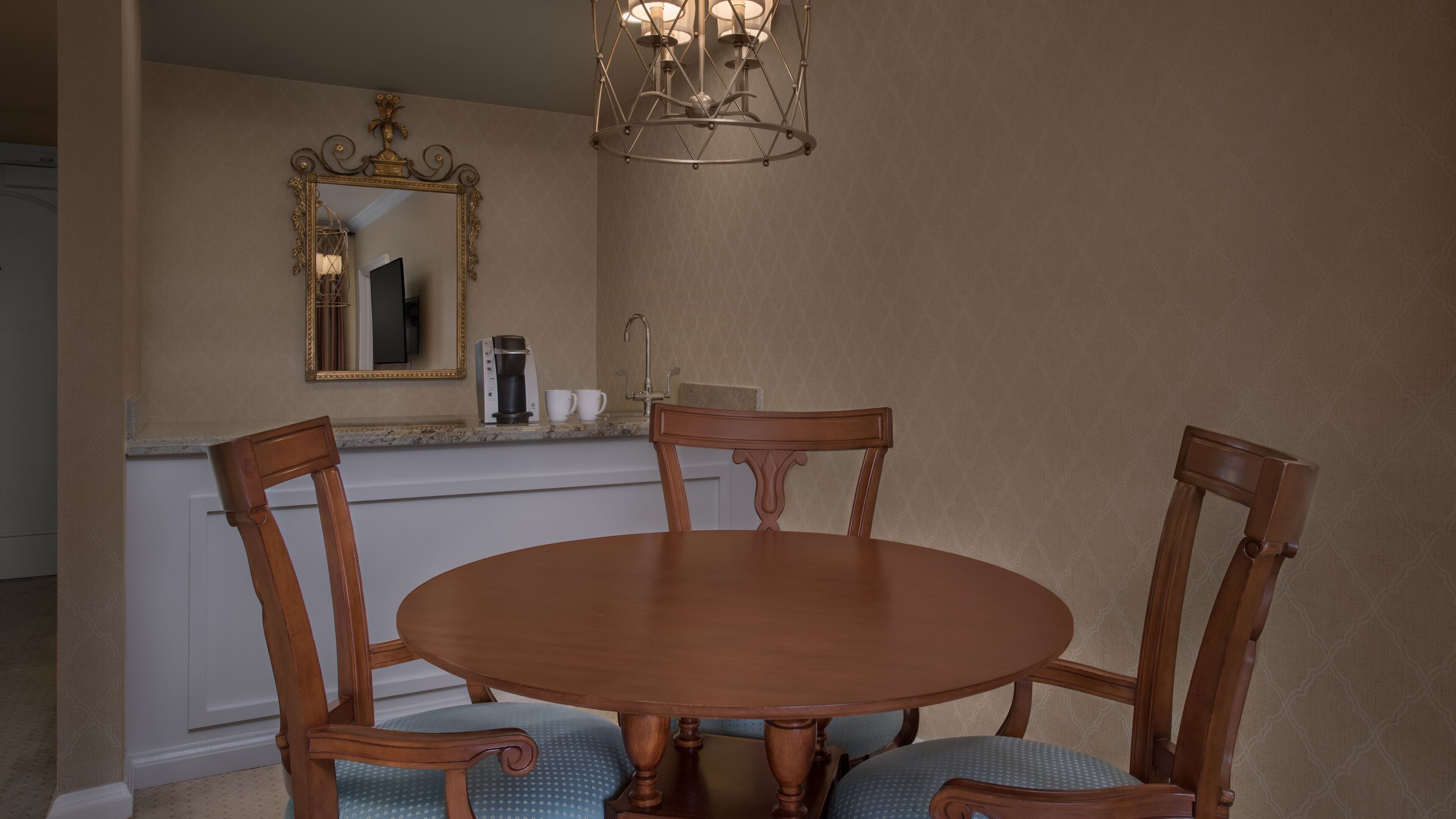 mini-fridge, microwave