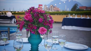 Outdoor banquet area