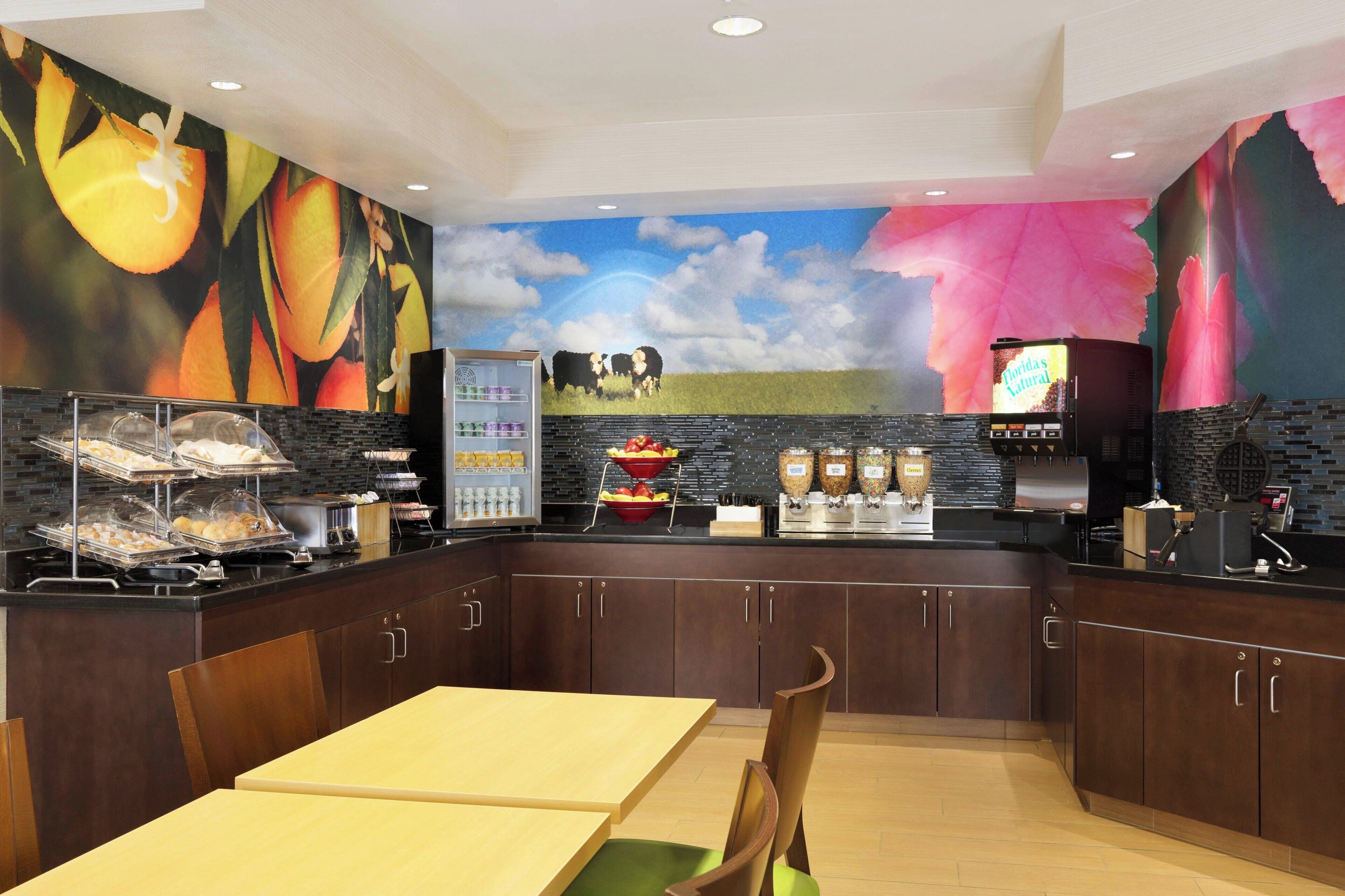 free daily self-service breakfast