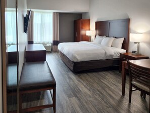 Desk, blackout curtains, iron/ironing board, free cots/infant beds