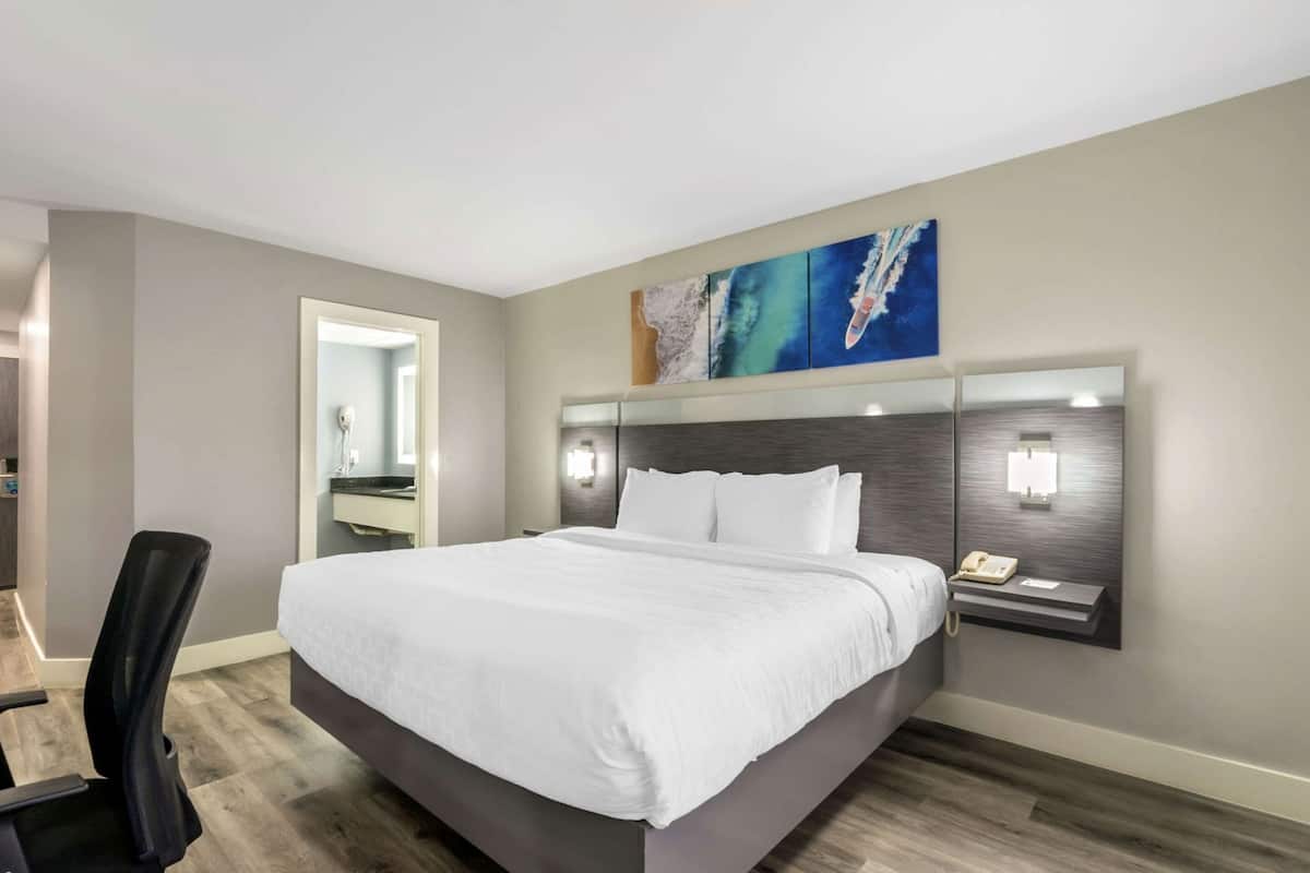 Blackout drapes, iron/ironing board, free WiFi, bed sheets
