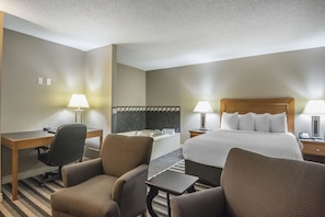 Desk, blackout drapes, iron/ironing board, free WiFi