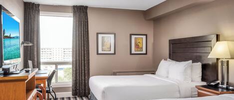 Room, 2 Queen Beds, Non Smoking | Desk, laptop workspace, blackout curtains, soundproofing