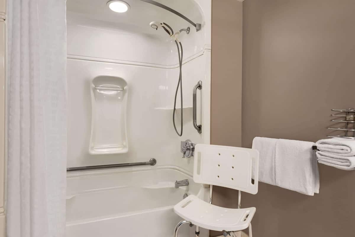 room, 1 king bed, accessible, non smoking (mobility, no pet friendly) | bathroom | combined shower/bathtub, free toiletries, hair dryer, towels