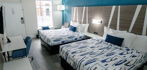 Single Room, 2 Double Beds, Non Smoking | Premium bedding, down comforters, pillowtop beds, desk