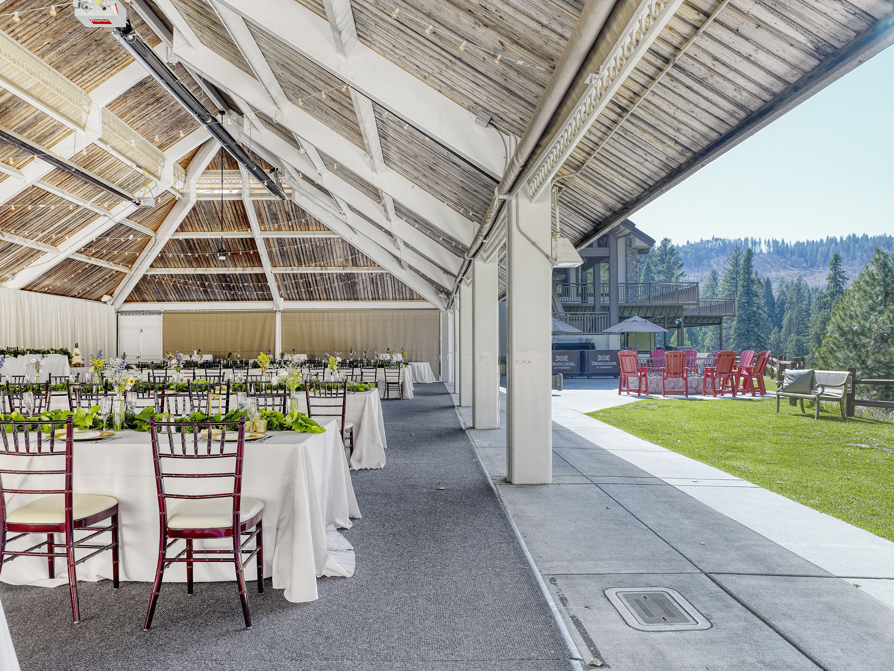 outdoor banquet area