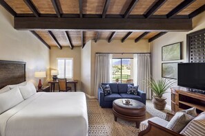 Premium bedding, down comforters, in-room safe, desk
