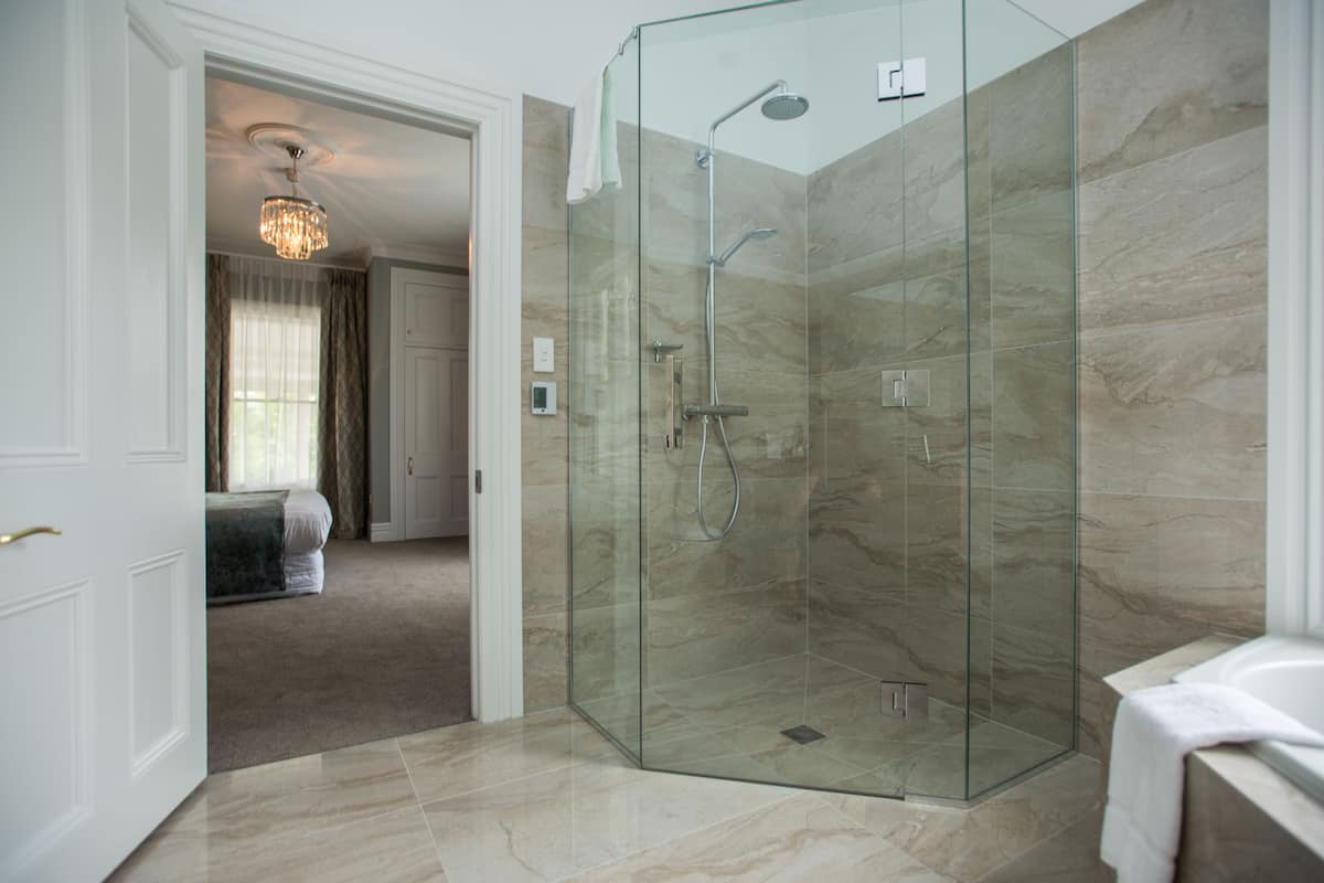 homestead suite | bathroom | shower, free toiletries, hair dryer, bathrobes