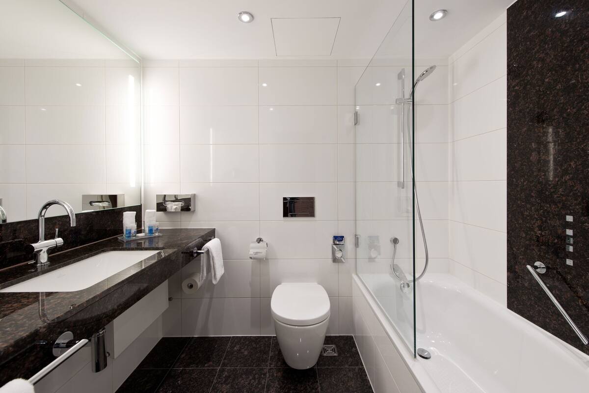 Free toiletries, hair dryer, towels