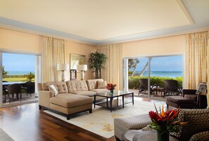 Kahala Beach Suite, 1 Bedroom | Living room | 42-inch LCD TV with cable channels, TV, iPod dock