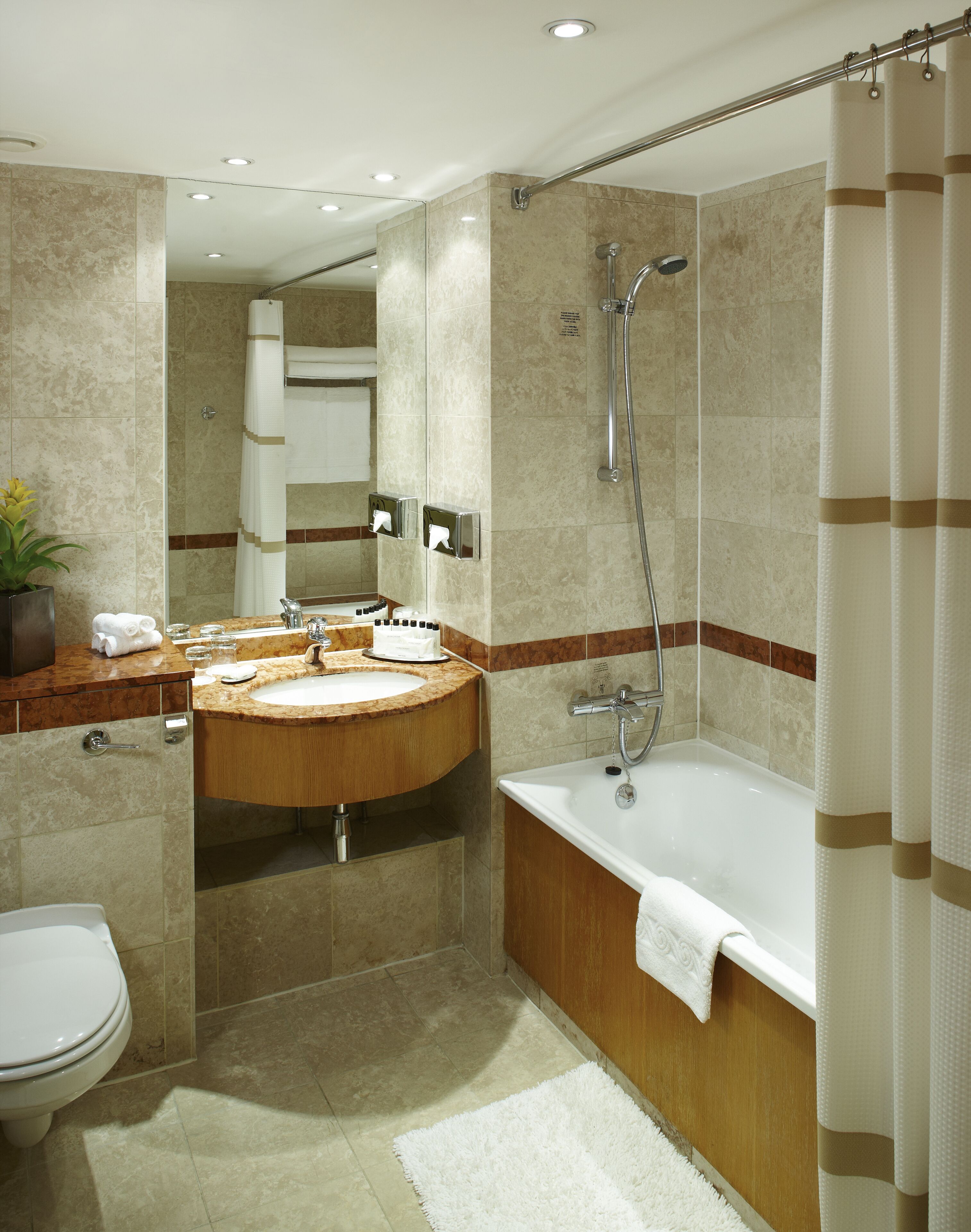 combined shower/bathtub, hair dryer, towels