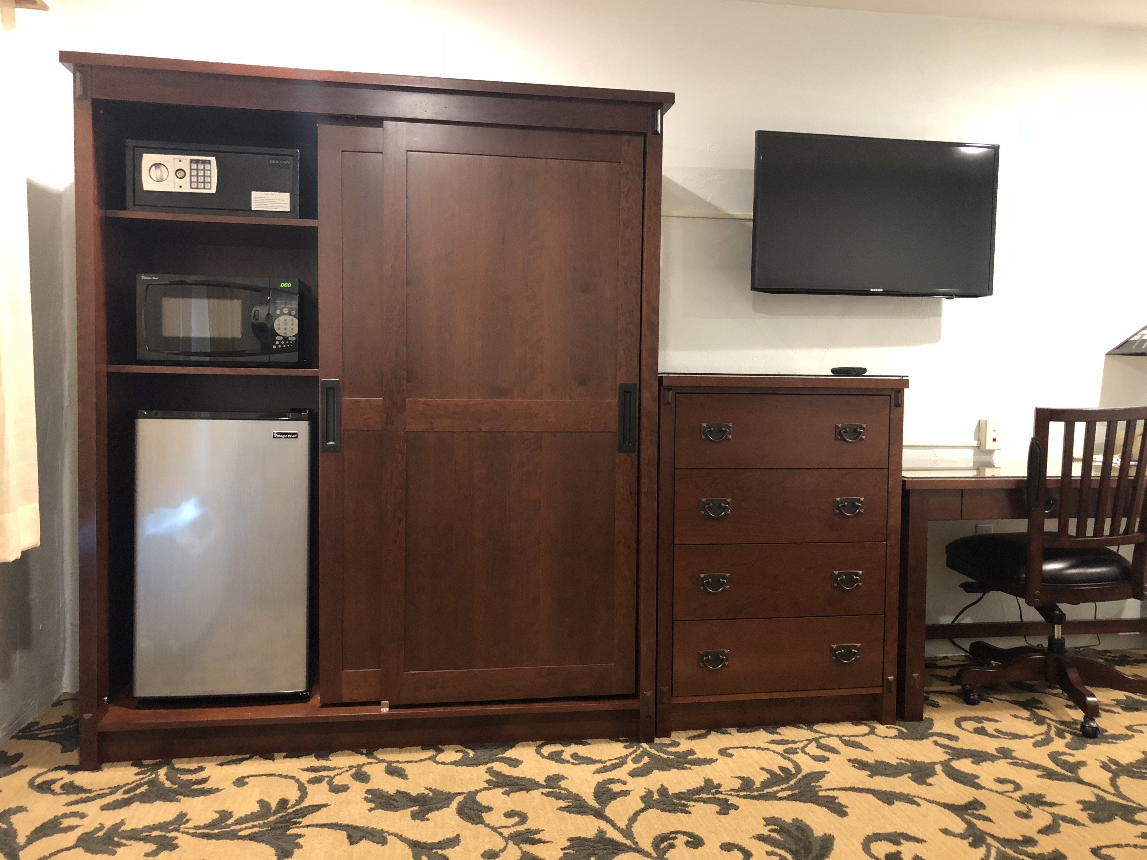 in-room safe, desk, blackout curtains, iron/ironing board