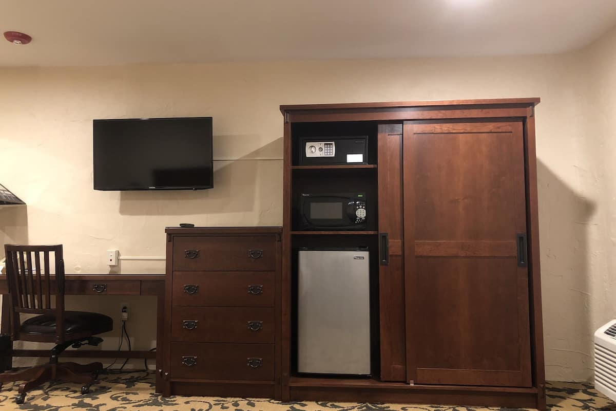 in-room safe, desk, blackout curtains, iron/ironing board