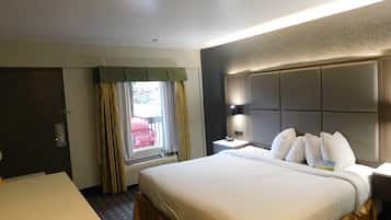 Premium bedding, pillow-top beds, desk, iron/ironing board