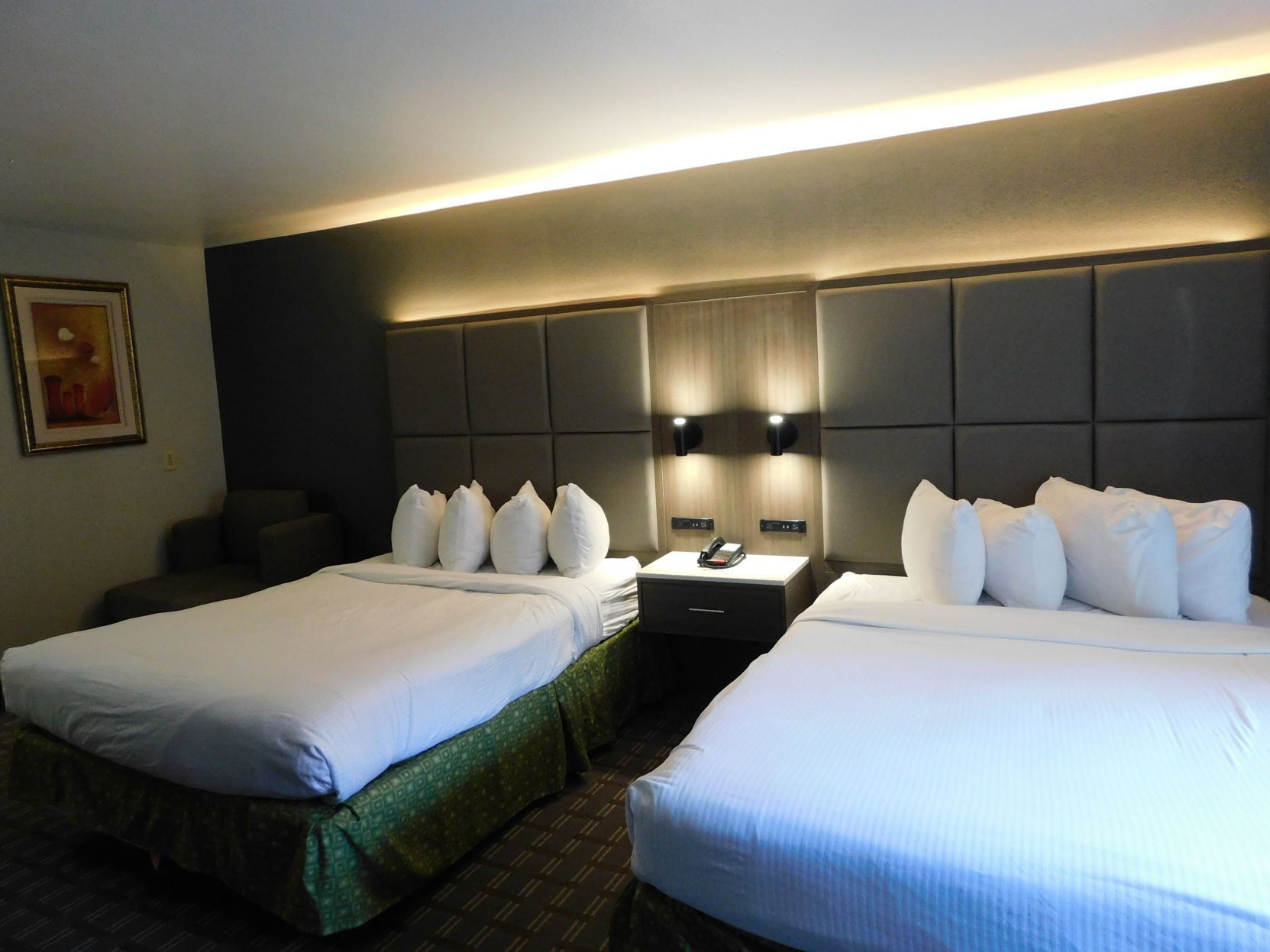 Premium bedding, pillow-top beds, desk, iron/ironing board