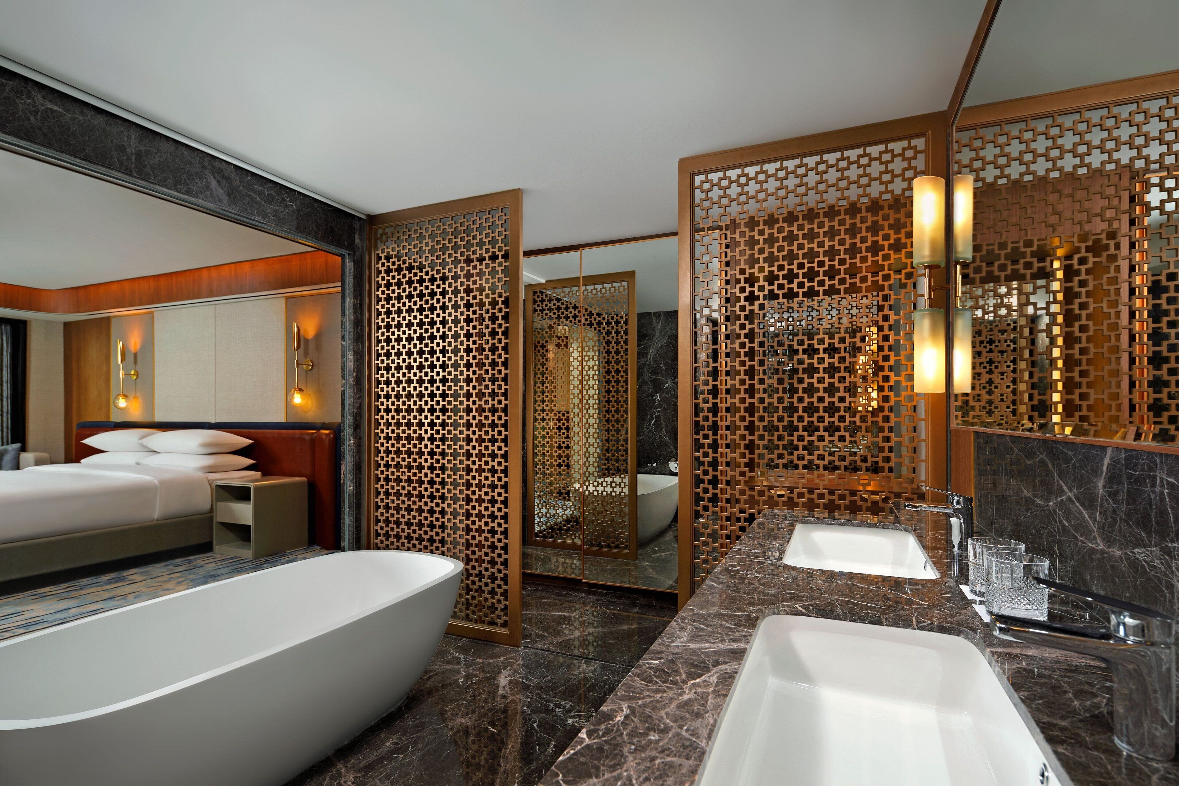 club suite, 2 bedrooms, non smoking | bathroom | combined shower/bathtub, free toiletries, hair dryer, bathrobes