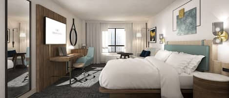 Standard Room, 1 King Bed | Premium bedding, pillowtop beds, in-room safe, desk