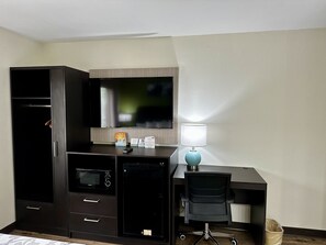 Desk, laptop workspace, blackout curtains, soundproofing