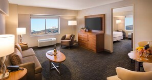 42-inch flat-screen TV with satellite channels, first-run films