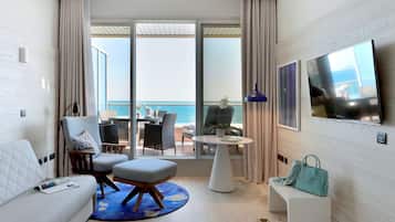 Suite, 1 Bedroom, Terrace, Sea View | In-room safe, desk, laptop workspace, soundproofing