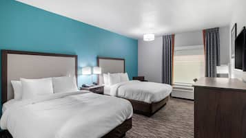 Standard Room, 2 Queen Beds, Non Smoking, Microwave | Desk, iron/ironing board, free cribs/infant beds, rollaway beds