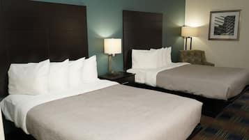 Standard Double Room, 2 Double Beds, Non Smoking | Desk, laptop workspace, blackout drapes, iron/ironing board