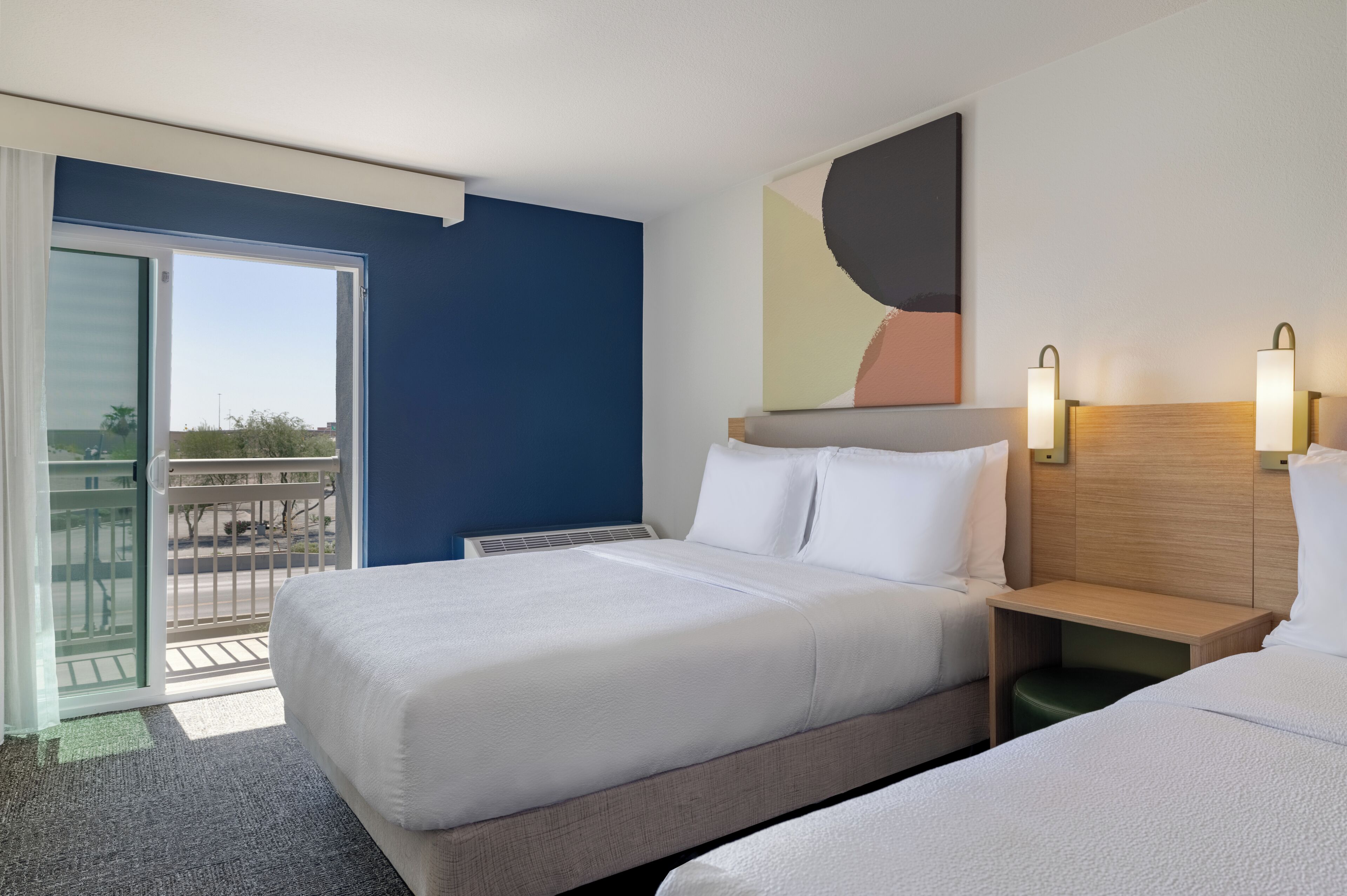 Room, 2 Queen Beds, Balcony | Desk, laptop workspace, blackout drapes, iron/ironing board