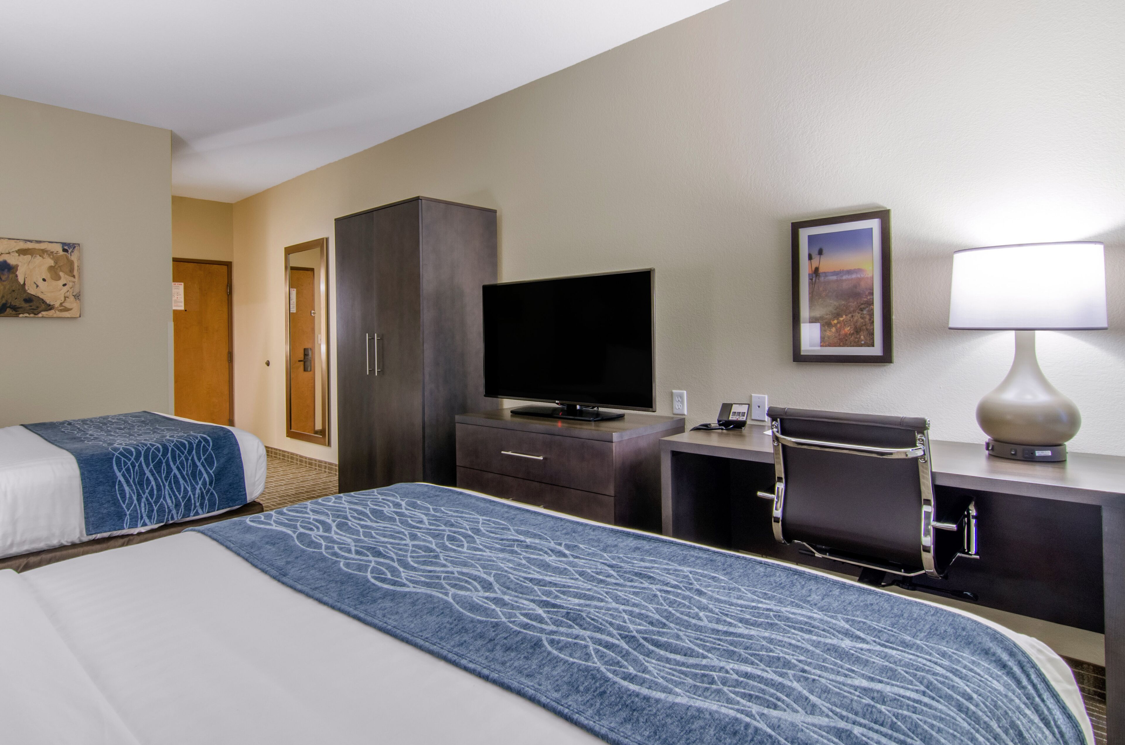 standard room, 2 queen beds | pillow-top beds, desk, laptop workspace, blackout curtains