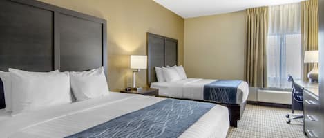 Standard Room, 2 Queen Beds | Pillowtop beds, desk, laptop workspace, blackout drapes