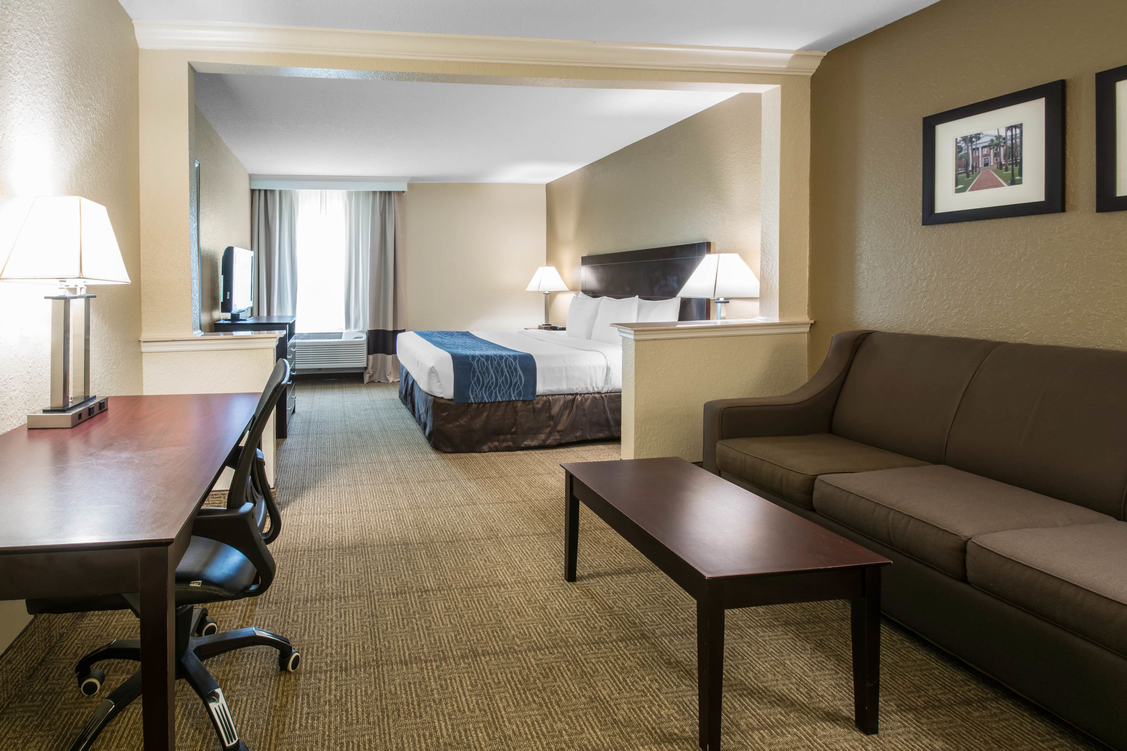 suite, 1 king bed with sofa bed | premium bedding, iron/ironing board, free cots/infant beds